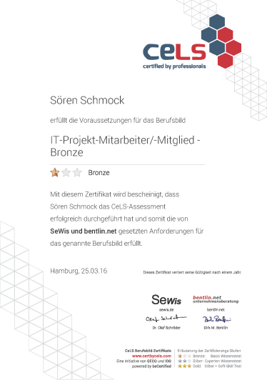 CeLS - IT-Projekt-Mitarbeiter - Bronze